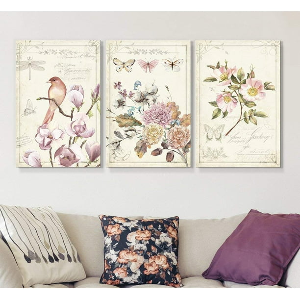Abstract Canvas Giclee Print Pink Vintage Picture Unframed Home Decor Wall Art
